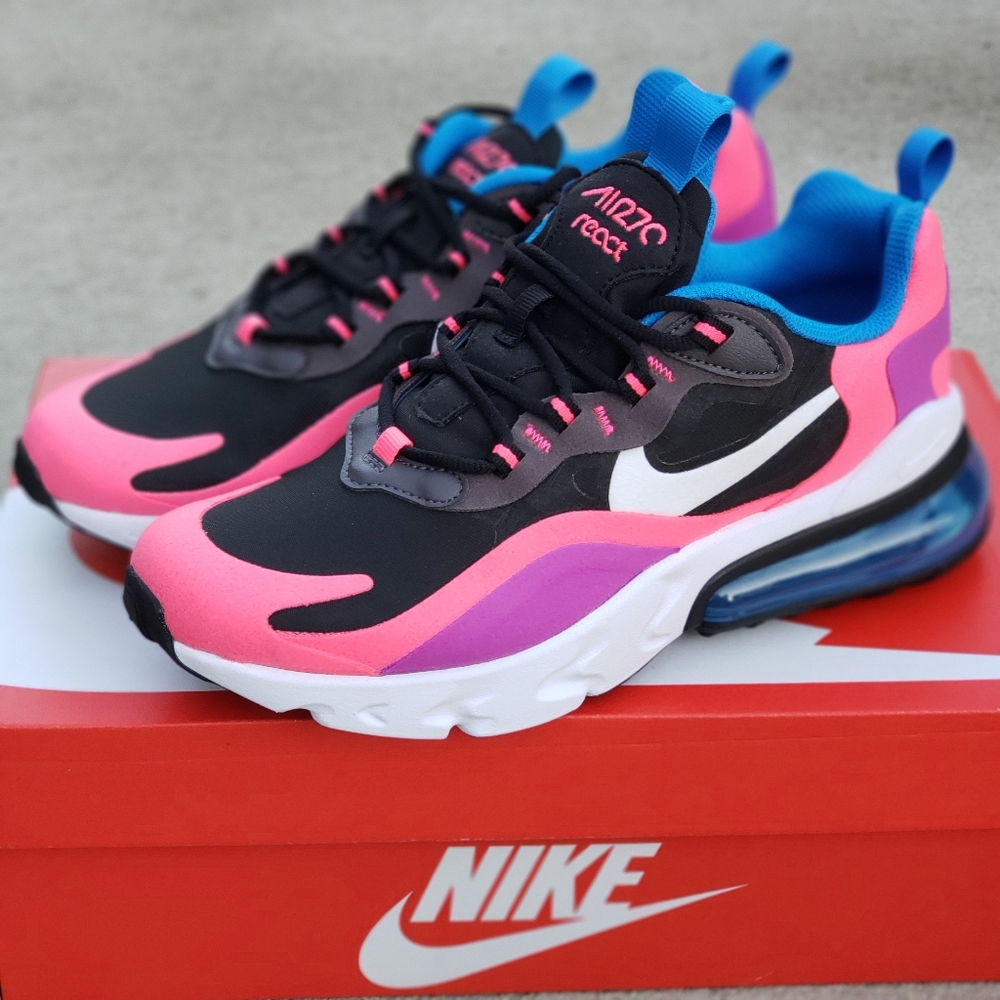 Nike Air Max 270 React White Black Women's Shoes - Picture 5 of 10